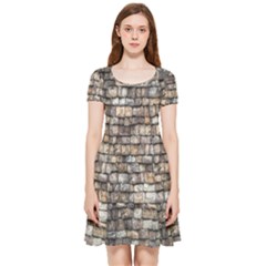 Wall Stone Wall Brick Wall Stoneworks Masonry Inside Out Cap Sleeve Dress by artworkshop