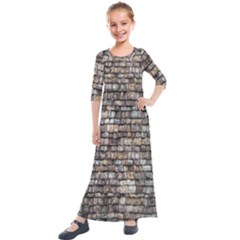 Wall Stone Wall Brick Wall Stoneworks Masonry Kids  Quarter Sleeve Maxi Dress