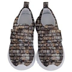 Wall Stone Wall Brick Wall Stoneworks Masonry Kids  Velcro No Lace Shoes by artworkshop