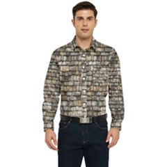 Wall Stone Wall Brick Wall Stoneworks Masonry Men s Long Sleeve Pocket Shirt 