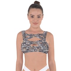 Wall Stone Wall Brick Wall Stoneworks Masonry Bandaged Up Bikini Top by artworkshop