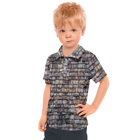 Wall Stone Wall Brick Wall Stoneworks Masonry Kids  Polo Tee by artworkshop