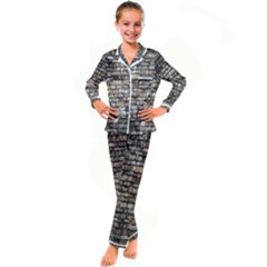 Wall Stone Wall Brick Wall Stoneworks Masonry Kid s Satin Long Sleeve Pajamas Set by artworkshop