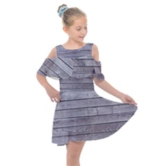 Wood Wooden Wall Wooden Boards Wall Boards Wall Kids  Shoulder Cutout Chiffon Dress by artworkshop