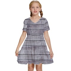 Wood Wooden Wall Wooden Boards Wall Boards Wall Kids  Short Sleeve Tiered Mini Dress