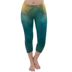 Background Green Capri Winter Leggings  by nate14shop