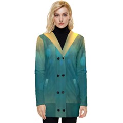 Background Green Button Up Hooded Coat 