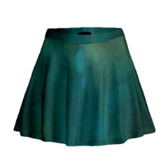 Background Green Mini Flare Skirt