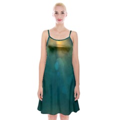 Background Green Spaghetti Strap Velvet Dress by nate14shop