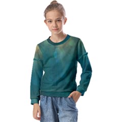 Background Green Kids  Long Sleeve Tee With Frill 