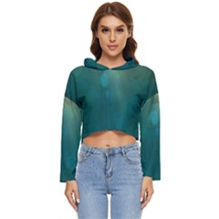 Background Green Women s Lightweight Cropped Hoodie