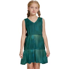 Background Green Kids  Sleeveless Tiered Mini Dress