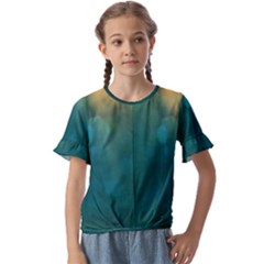 Background Green Kids  Cuff Sleeve Scrunch Bottom Tee