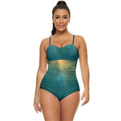 Background Green Retro Full Coverage Swimsuit