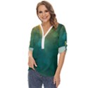 Background Green Zip Up Long Sleeve Blouse View2