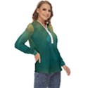 Background Green Zip Up Long Sleeve Blouse View3