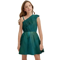 Background Green Kids  One Shoulder Party Dress