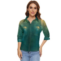 Background Green Women s Quarter Sleeve Pocket Shirt