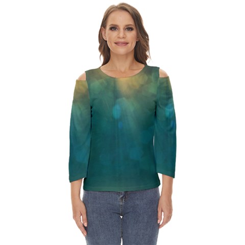 Background Green Cut Out Wide Sleeve Top by nate14shop