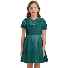 Background Green Kids  Bow Tie Puff Sleeve Dress