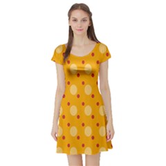 Circles-color-shape-surface-preview Short Sleeve Skater Dress by nate14shop