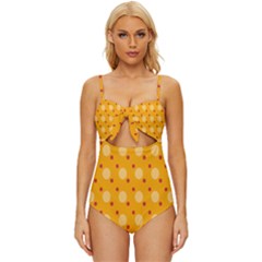 Circles-color-shape-surface-preview Knot Front One-piece Swimsuit