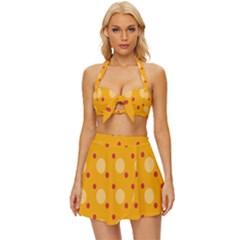 Circles-color-shape-surface-preview Vintage Style Bikini Top And Skirt Set 