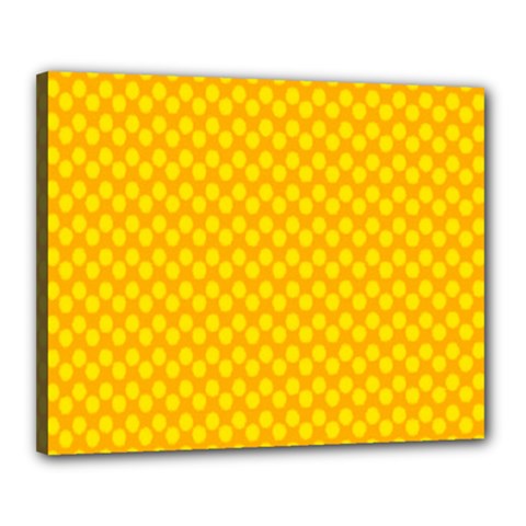 Polkadot Gold Canvas 20  X 16  (stretched) by nate14shop