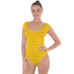 Polkadot Gold Short Sleeve Leotard  by nate14shop