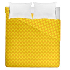 Polkadot Gold Duvet Cover Double Side (queen Size) by nate14shop