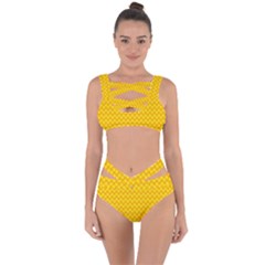 Polkadot Gold Bandaged Up Bikini Set  by nate14shop