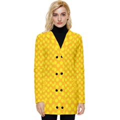 Polkadot Gold Button Up Hooded Coat 