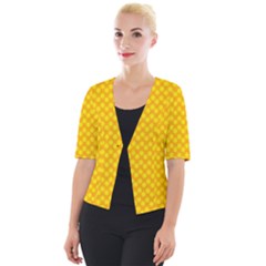 Polkadot Gold Cropped Button Cardigan by nate14shop