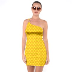 Polkadot Gold One Soulder Bodycon Dress by nate14shop