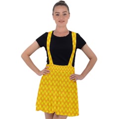 Polkadot Gold Velvet Suspender Skater Skirt by nate14shop