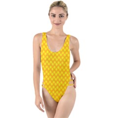 Polkadot Gold High Leg Strappy Swimsuit