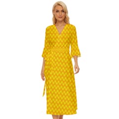 Polkadot Gold Midsummer Wrap Dress