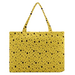 Polkadot Yellow Zipper Medium Tote Bag by nate14shop