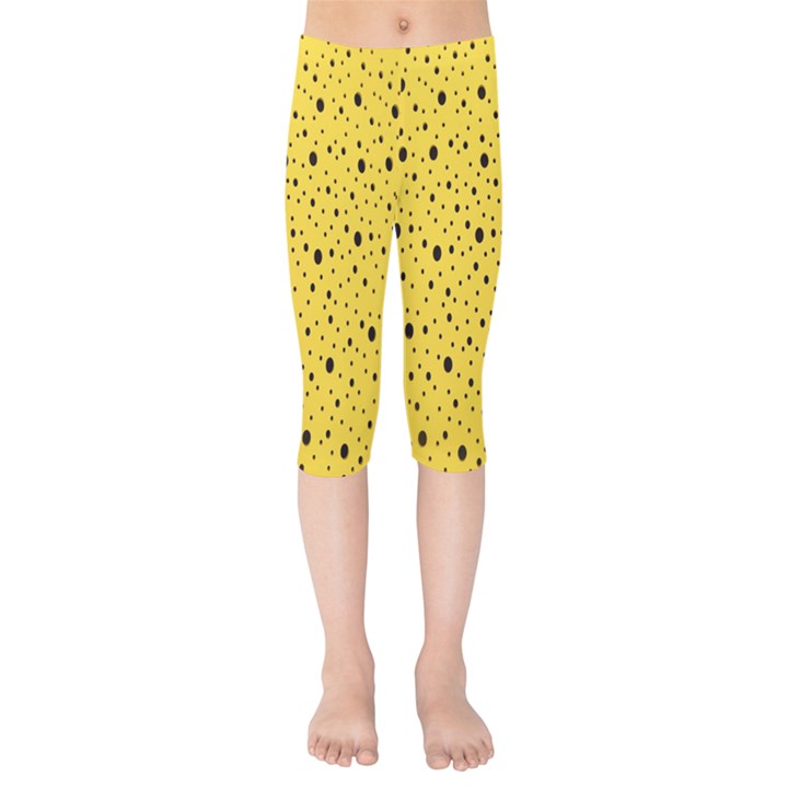 Polkadot Yellow Kids  Capri Leggings 