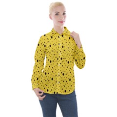 Polkadot Yellow Women s Long Sleeve Pocket Shirt