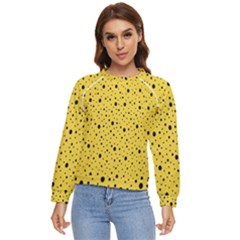 Polkadot Yellow Women s Long Sleeve Raglan Tee