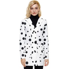 Motif-polkadot-001 Button Up Hooded Coat 