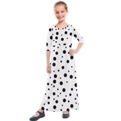 Motif-polkadot-001 Kids  Quarter Sleeve Maxi Dress by nate14shop