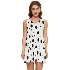 Motif-polkadot-001 Tiered Sleeveless Mini Dress