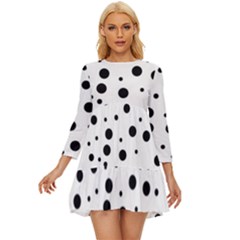 Motif-polkadot-001 Long Sleeve Babydoll Dress