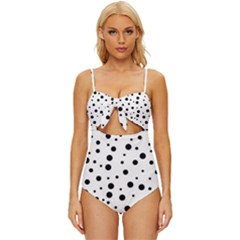 Motif-polkadot-001 Knot Front One-piece Swimsuit by nate14shop