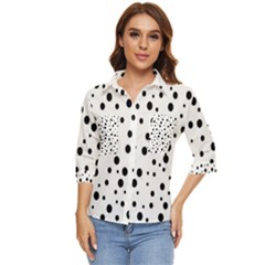 Motif-polkadot-001 Women s Quarter Sleeve Pocket Shirt