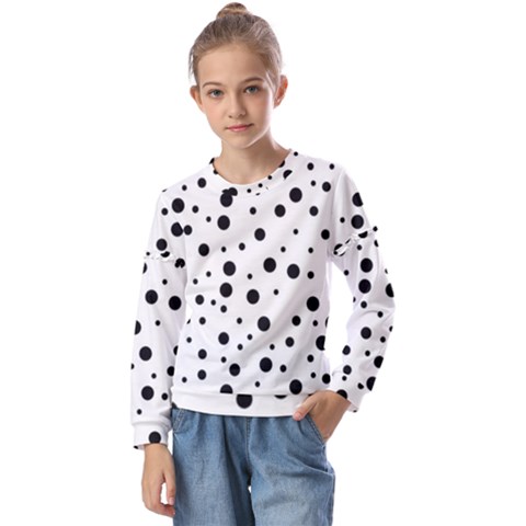 Motif-polkadot-001 Kids  Long Sleeve Tee With Frill  by nate14shop