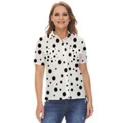 Motif-polkadot-001 Women s Short Sleeve Double Pocket Shirt