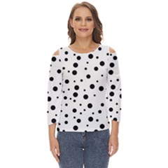 Motif-polkadot-001 Cut Out Wide Sleeve Top